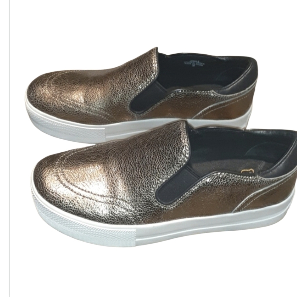 Ash Jungle metallic Bronz platform slip-on leather shoes/sneaker size 38  US 7.5